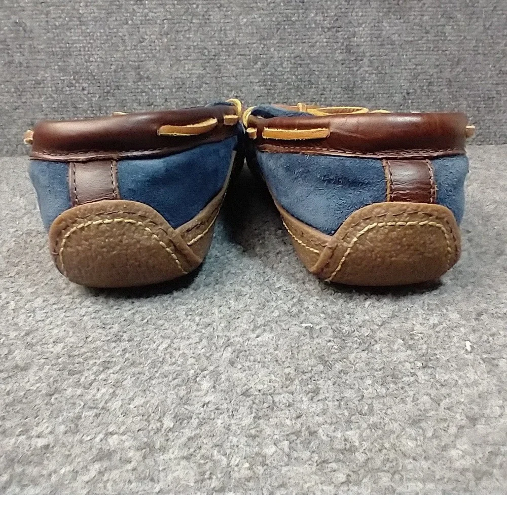LL Bean Wicked Good Moccasins Mens 10 Blue Suede Shearling Slippers 252655